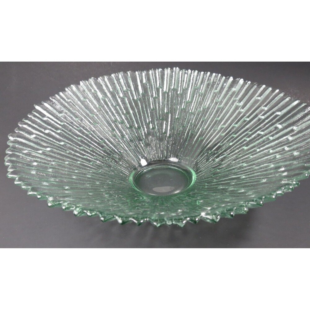 Pavel Panek, Libochovice, Serving Bowl Light Green Ribbed Starburst